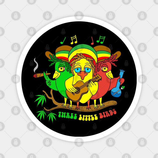 Three Little Birds Magnet by MightyShroom